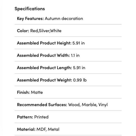 hello fall tabletop sign square home office decor autumn cozy vibes NWT cute new - Picture 3 of 4